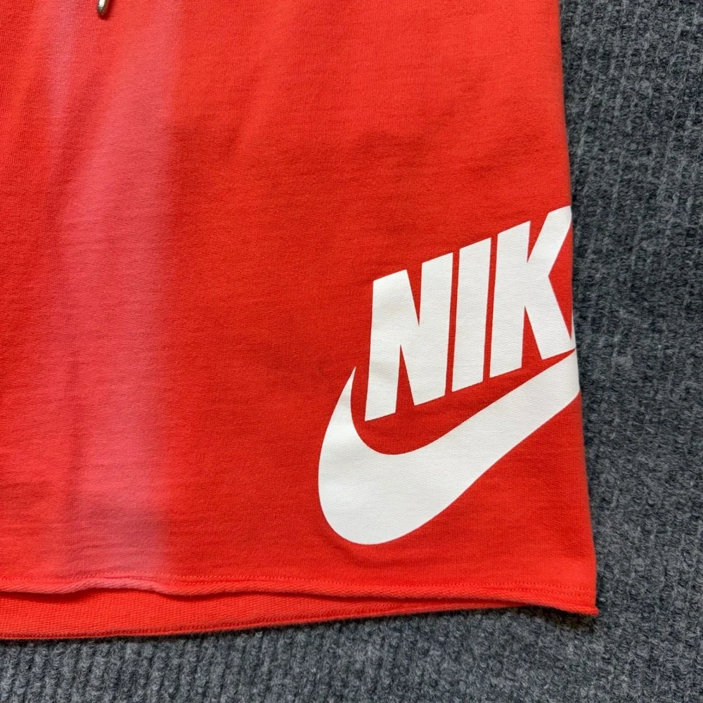 Nike Mens XXL Red French Terry Sportswear Shorts Sun Faded Distressed